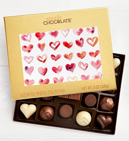 Simply Chocolate® Hearts Design 19pc Chocolate Box